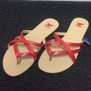Red Shiekh Sandals Flip Flops 7.5 8 8.5